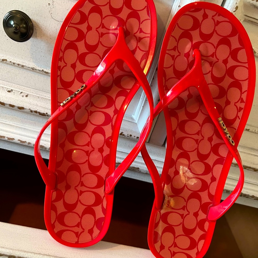 Coach Orange Sandals - Size 9B